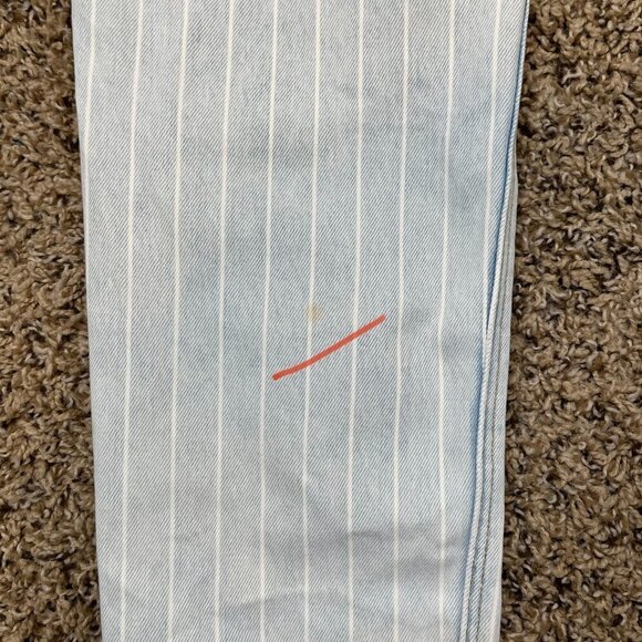 American Eagle Light wash striped Mom Jeans Size 2 Long Y2K Retro vintage rigid - Picture 7 of 10